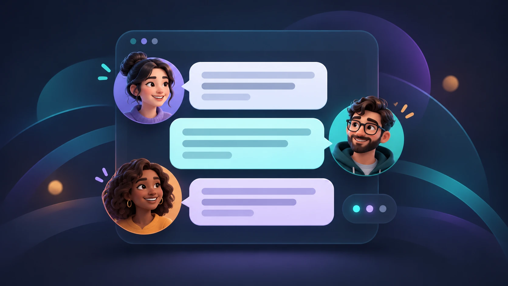 Разговоры и аватары в интерфейсе мессенджера